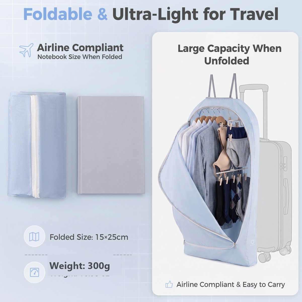 Wadewow travel drying bag palm-sized, fits in your palm in compression pouch — 300g ultralight and carry-on friendly